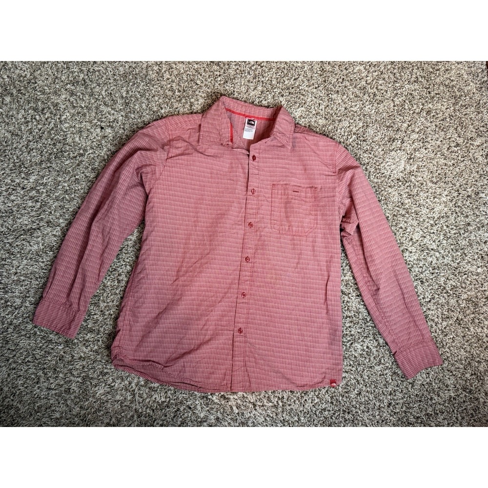 The North Face Mens Plaid Button Down Shirt Red & White Size Large